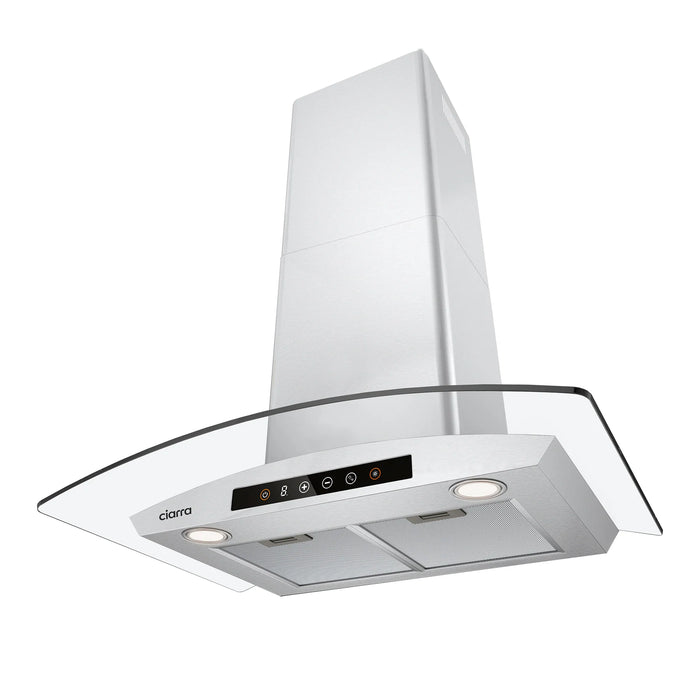 CIARRA 30 Inch Smart Wall Mount Canopy Range Hood With Alexa And Google Home Voice Control CAS75502W-OW