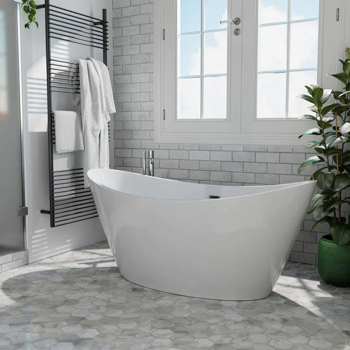 59" Freestanding Soaking Tub with Center Drain EMPV-59FT1518