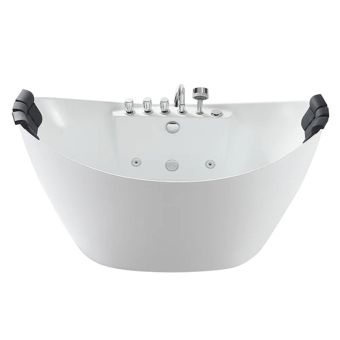 59" Freestanding Whirlpool Bathtub with Center Drain EMPV-59AIS11