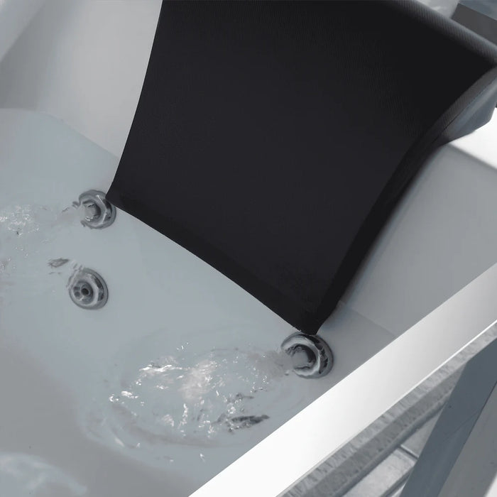 59" Alcove Whirlpool LED Bathtub with Center Drain EMPV-59JT408LED