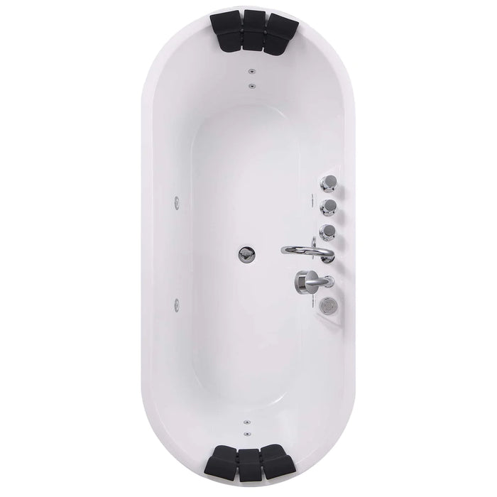 67" Freestanding Whirlpool Bathtub with Center Drain EMPV-67AIS01