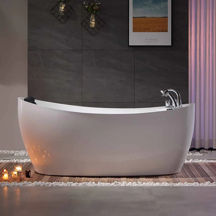 67" Freestanding Whirlpool Bathtub with Reversible Drain EMPV-67AIS02