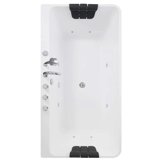 67" Freestanding Whirlpool Bathtub with Center Drain EMPV-67AIS03