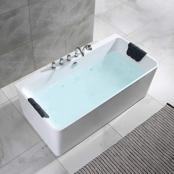 67" Freestanding Whirlpool Bathtub with Center Drain EMPV-67AIS03
