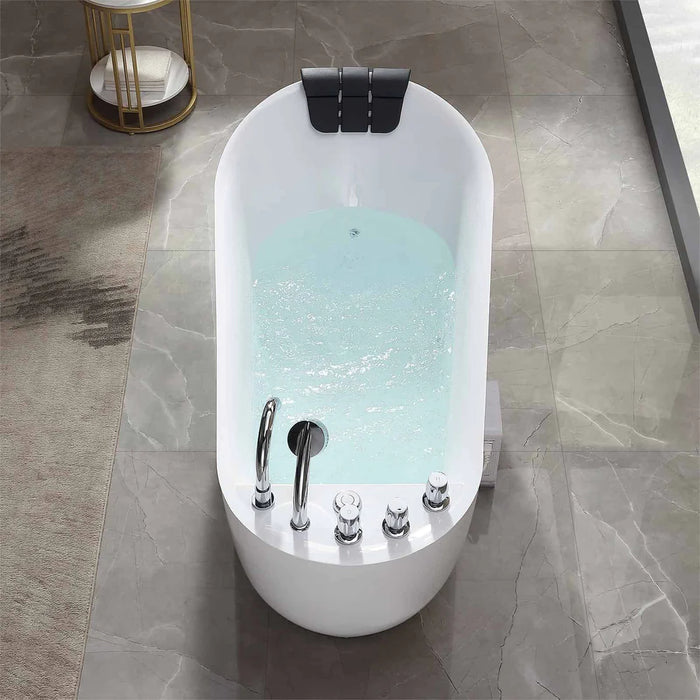 67" Freestanding Whirlpool Bathtub with Reversible Drain EMPV-67AIS05
