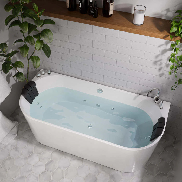 67" Freestanding Whirlpool Bathtub with Reversible Drain EMPV-67AIS07