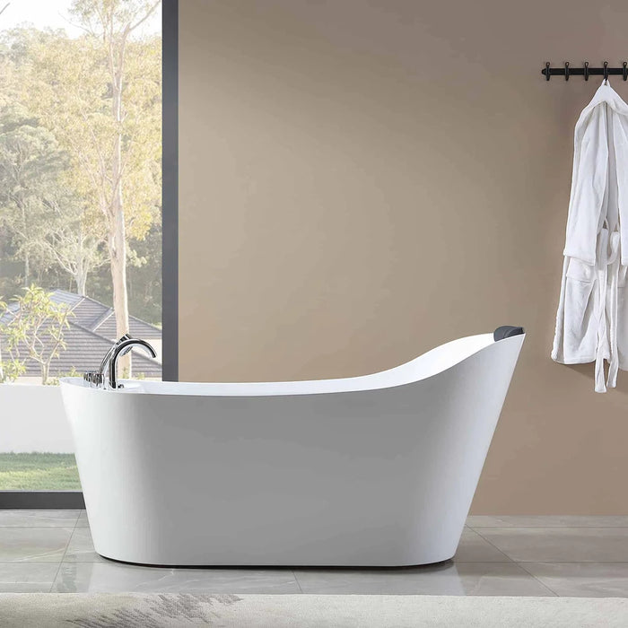 67" Freestanding Whirlpool Bathtub With Reversible Drain EMPV-67AIS09