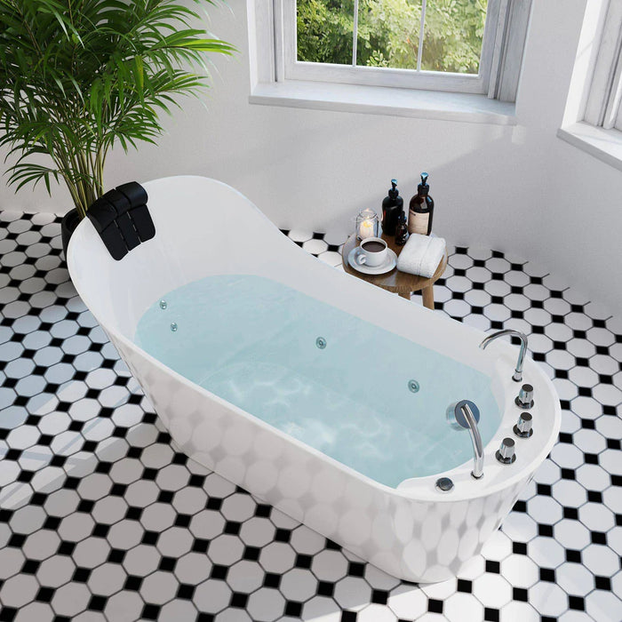 67" Freestanding Whirlpool Bathtub With Reversible Drain EMPV-67AIS09