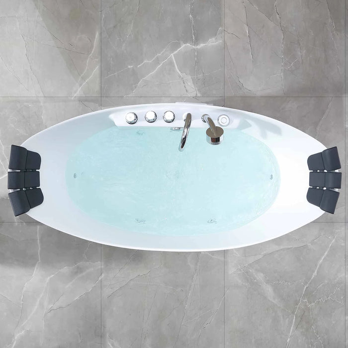 67" Freestanding Whirlpool Bathtub with Center Drain EMPV-67AIS10