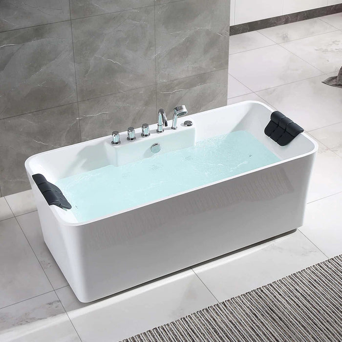 67" Freestanding Whirlpool Bathtub with Center Drain EMPV-67AIS16