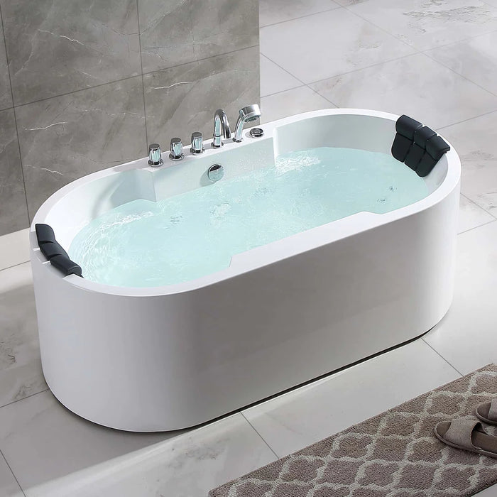 67" Freestanding Whirlpool Bathtub with Center Drain EMPV-67AIS17