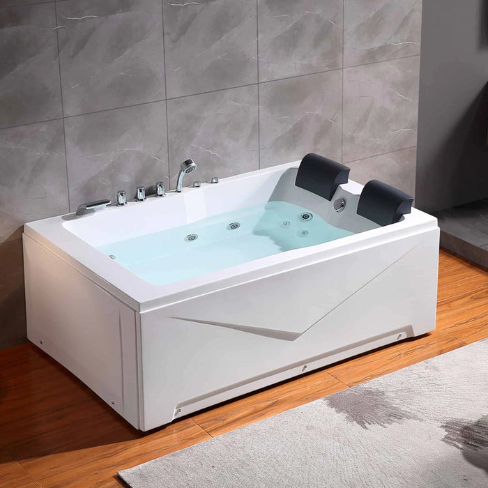 71" Alcove Whirlpool 2-Person Tub with Left Drain EMPV-71JT667B