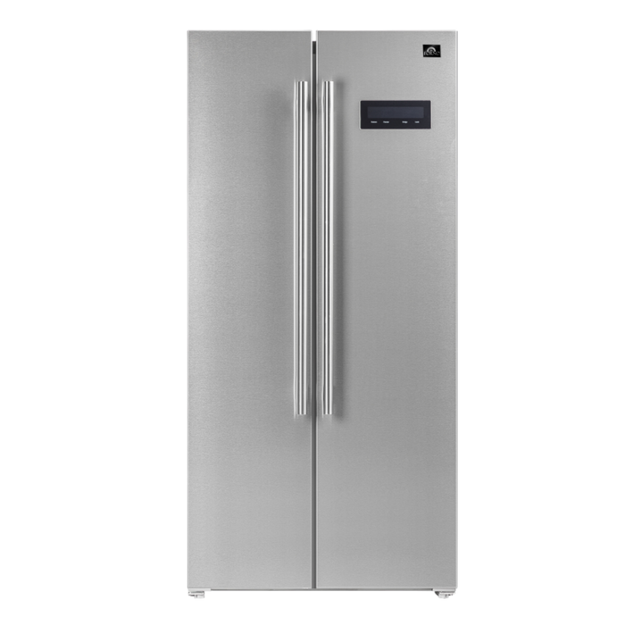 Forno Salerno 33" Side-by-Side 15.6 Cu.Ft. Stainless Steel Refrigerator FFRBI1805-33SB
