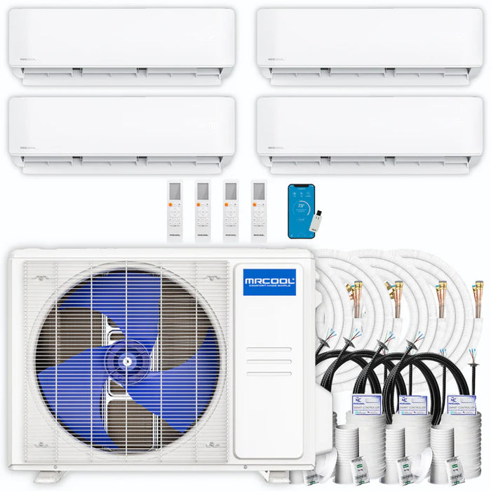 MRCOOL DIY Mini Split - 36,000 BTU 4 Zone Ductless Air Conditioner and Heat Pump with line set Install Kit