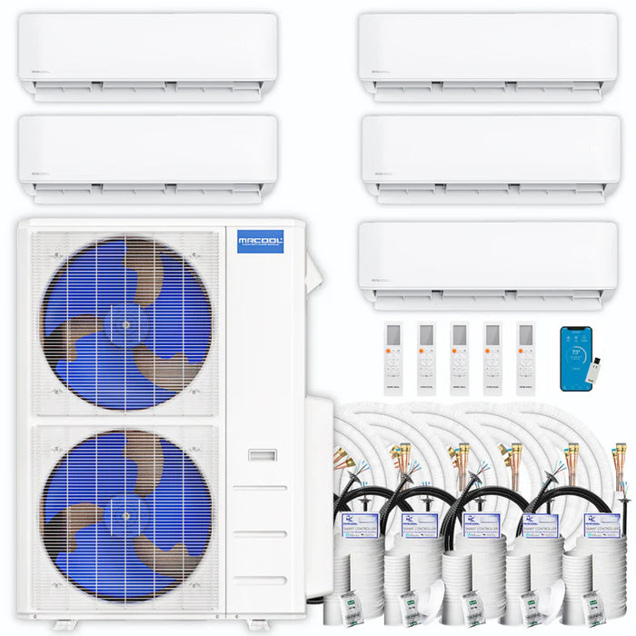 MRCOOL DIY Mini Split - 48,000 BTU 5 Zone Ductless Air Conditioner and Heat Pump with Line Set Install Kit