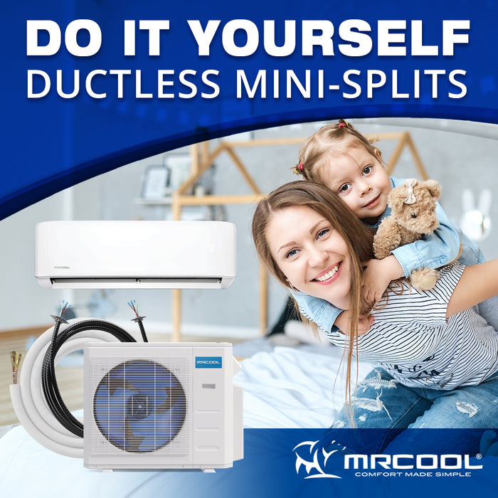 MRCOOL DIY Mini Split - 33,000 BTU 3 Zone Ductless Air Conditioner and Heat Pump with 50 ft. Install Kit, DIYM327HPW02C43