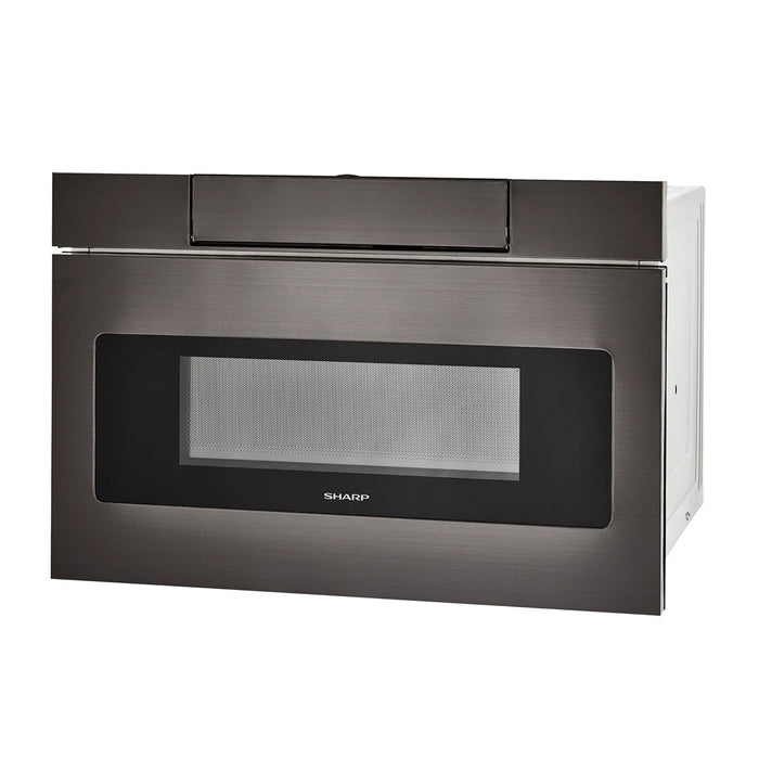 24 in. 1.2 cu. ft. 950W Sharp Black Stainless Steel Microwave Drawer Oven