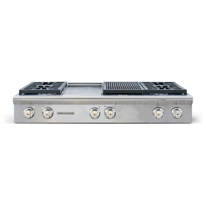 48" Gas Rangetop,  Performer,  4 Open-Gas Burners,  Grill & Griddle,  LP - Stainless Steel