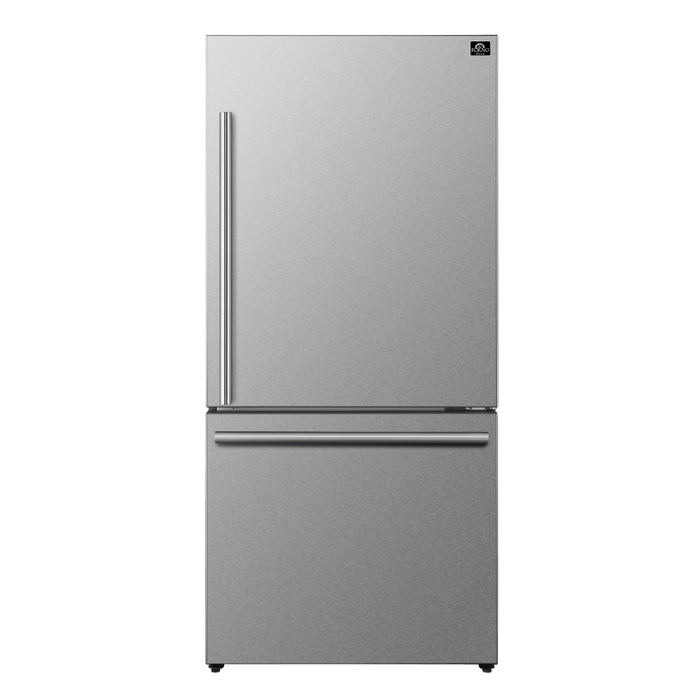 FORNO 31" Milano Espresso Bottom Freezer Right Swing Door Refrigerator in Stainless Steel