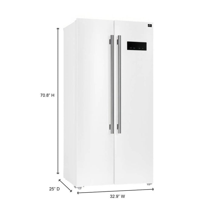 FORNO Salerno Espresso 33-inch Side-by-Side 15.6 Cu.Ft. White Refrigerator
