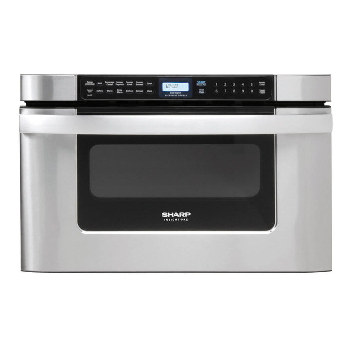 24 in. 1.2 cu. ft. 950W Sharp Easy Open Stainless Steel Microwave Drawer