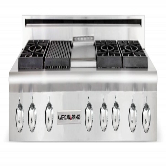 60" Gas Rangetop,  Performer,  6 Open-Gas Burners,  Grill & Griddle,  LP - Stainless Steel