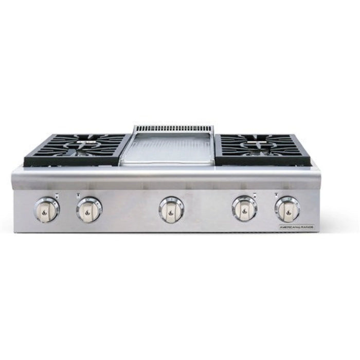 36" Gas Rangetop,  Cuisine Series,  4 Open-Gas Burners,  11" Griddle,  LP - STAINLESS