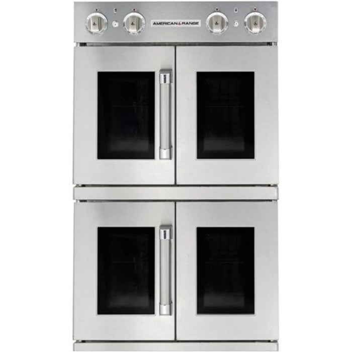 30" Electric Double Wall Oven,  French Door Top and Bottom - Stainless