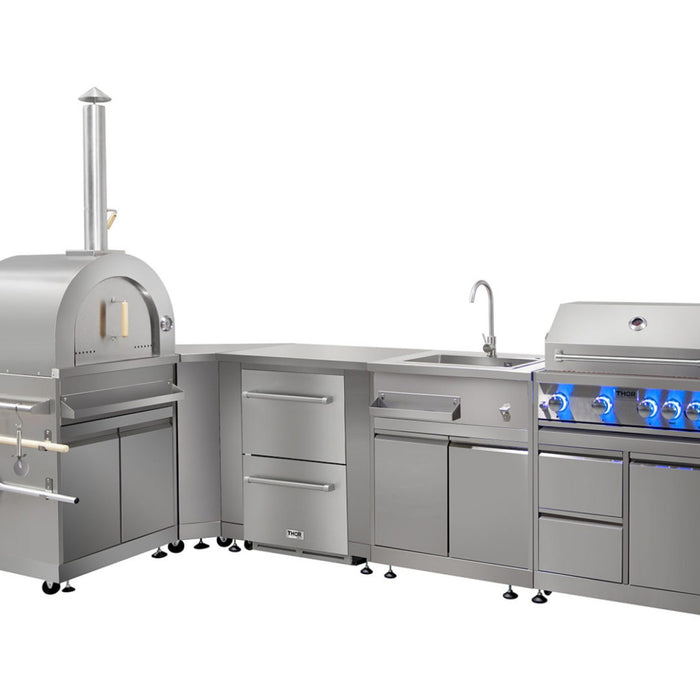 THOR Outdoor Kitchen Pizza Oven and Cabinet in Stainless Steel MK07SS304